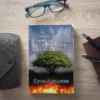 A book sitting on top of a wooden table.