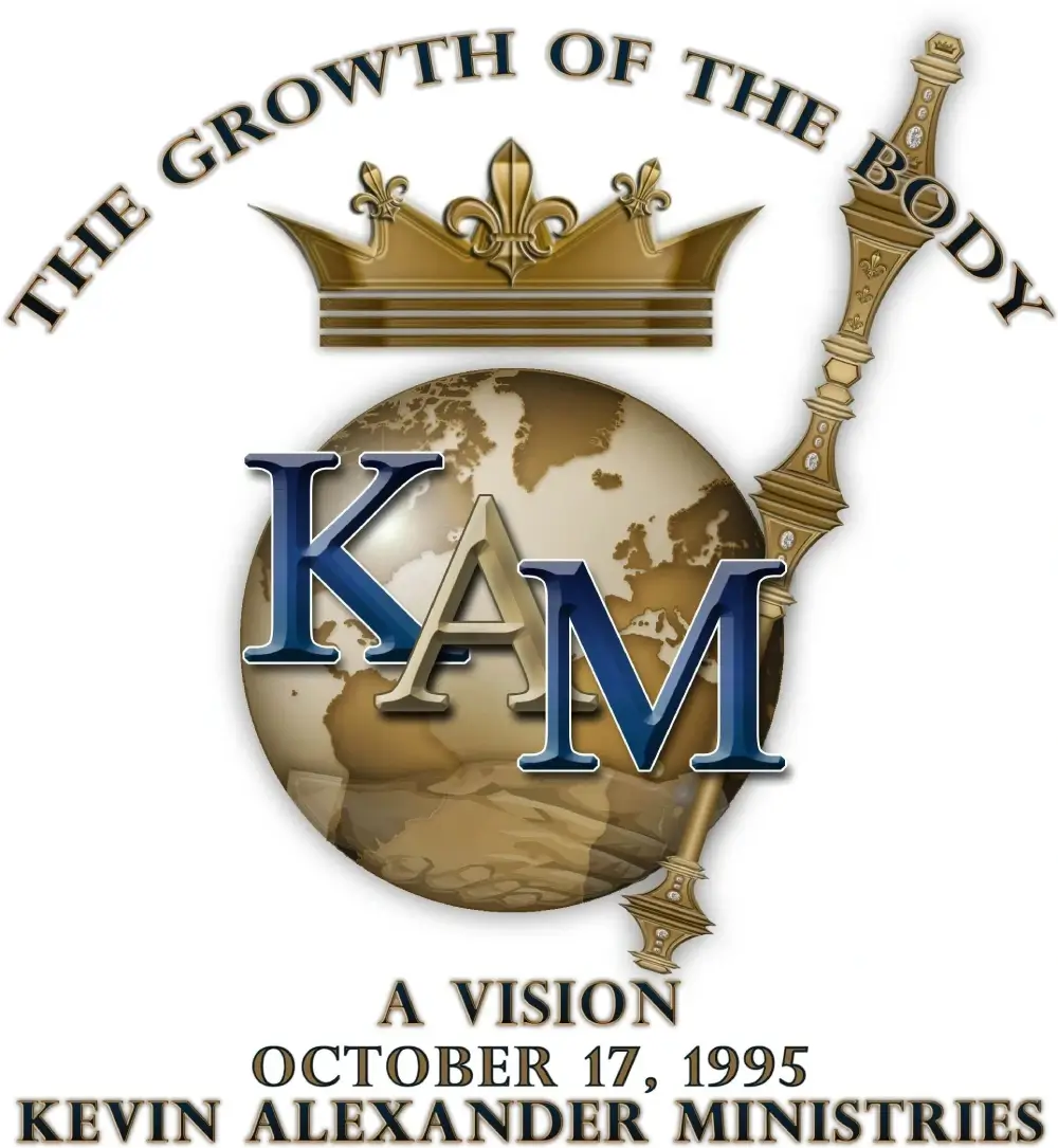 A logo of the king and master ministries.